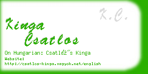 kinga csatlos business card